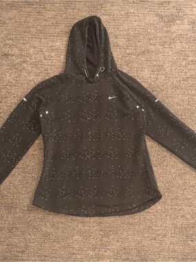 Nike Black Speckle Drawstring Hooded Pullover
